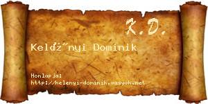 Kelényi Dominik névjegykártya